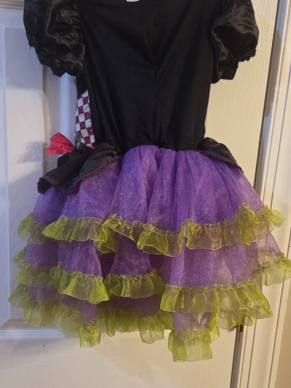 Girls Witch Costume Size 3T-4T Purple Black Dress Headband Halloween Outfit